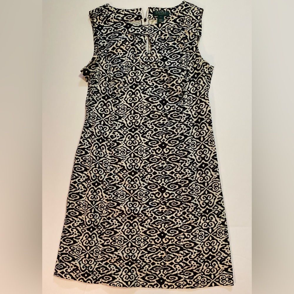 Ralph Lauren Dress Black & White Sleeveless Size 14